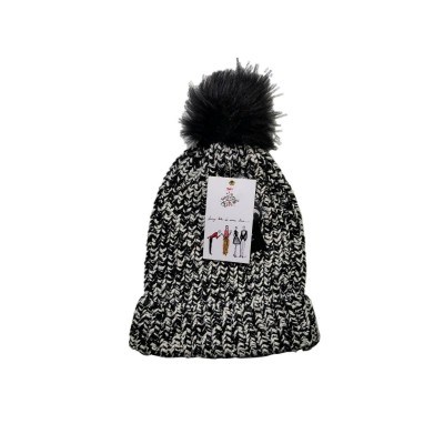 New Inc International Concepts Black FauxFur Pom Beanie Hat  Retail $39.50  eb-03616539